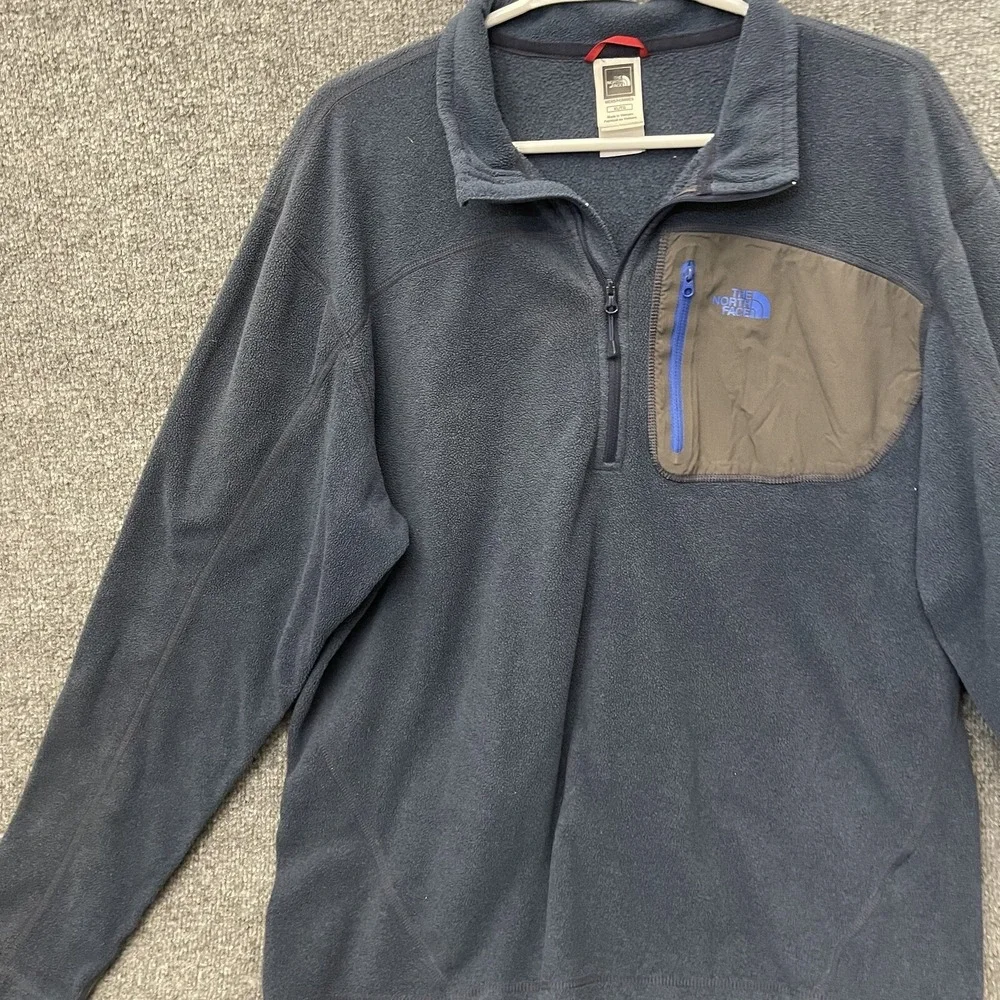 The North Face Sweater Mens Fleece 1/4 Zip Pullover Chimborazo Blue Gray XL